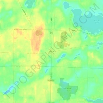 Mappa topografica Dorset, altitudine, rilievo