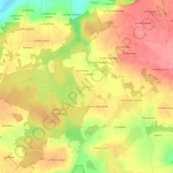 Mappa topografica La Filiais, altitudine, rilievo