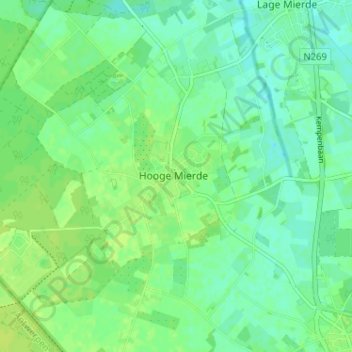 Mappa topografica Hooge Mierde, altitudine, rilievo