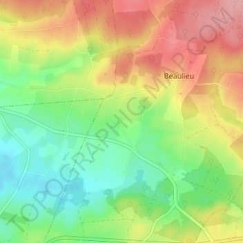 Mappa topografica Goncelin, altitudine, rilievo