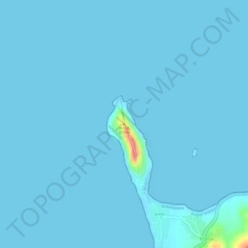 Mappa topografica korlai, altitudine, rilievo