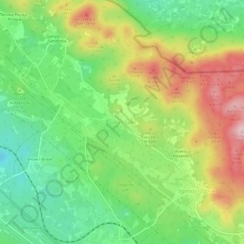 Mappa topografica Sales / Salež, altitudine, rilievo