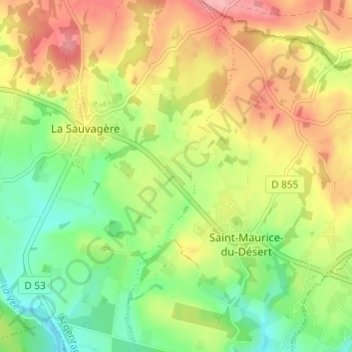 Mappa topografica Les Nouettes, altitudine, rilievo