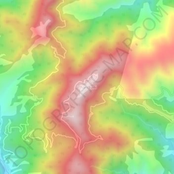 Mappa topografica Thandiani, altitudine, rilievo