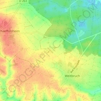 Mappa topografica Birkwald, altitudine, rilievo
