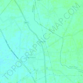 Mappa topografica Kul Kalan, altitudine, rilievo