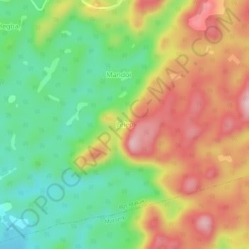 Mappa topografica Lelep, altitudine, rilievo