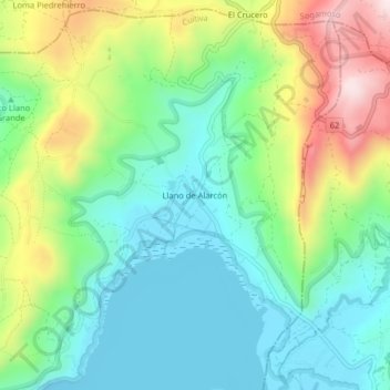 Mappa topografica Llano de Alarcón, altitudine, rilievo