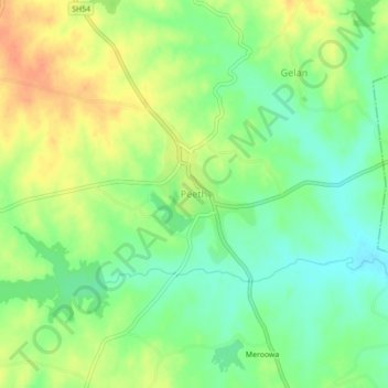 Mappa topografica Peeth, altitudine, rilievo