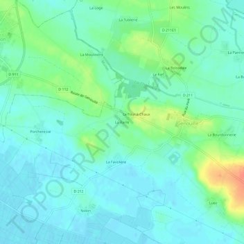 Mappa topografica La Barre, altitudine, rilievo