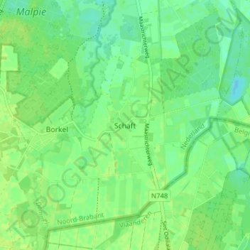 Mappa topografica Schaft, altitudine, rilievo