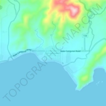 Mappa topografica Dinadiawan, altitudine, rilievo