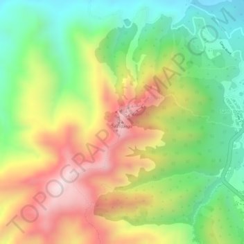 Mappa topografica Mandango, altitudine, rilievo