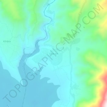 Mappa topografica Ghārān, altitudine, rilievo