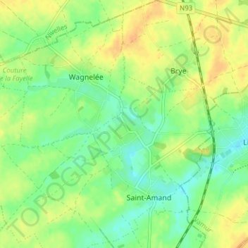 Mappa topografica Longpré, altitudine, rilievo