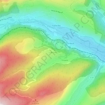 Mappa topografica La Bastide, altitudine, rilievo