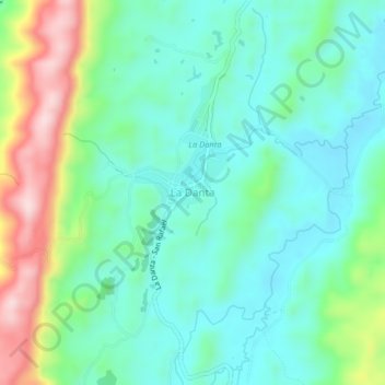 Mappa topografica La Danta, altitudine, rilievo