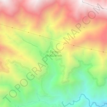 Mappa topografica El Carmen de Nazareth, altitudine, rilievo