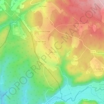 Mappa topografica Chapendu, altitudine, rilievo