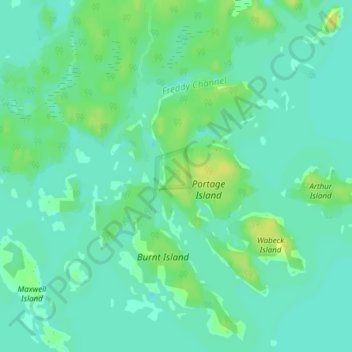 Mappa topografica Georgian Bay Islands National Park, altitudine, rilievo