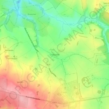 Mappa topografica La Vayssière, altitudine, rilievo