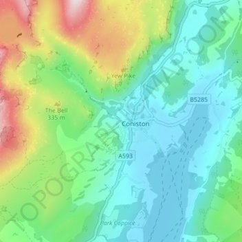 Mappa topografica Dixon Ground, altitudine, rilievo