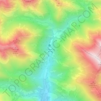 Mappa topografica Cardaño de Arriba, altitudine, rilievo