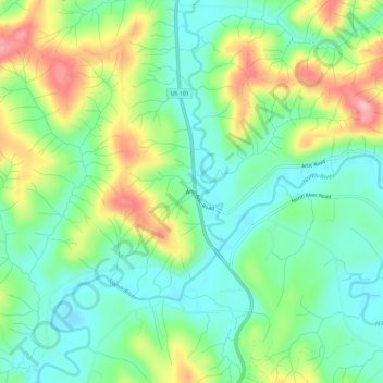 Mappa topografica Artic, altitudine, rilievo