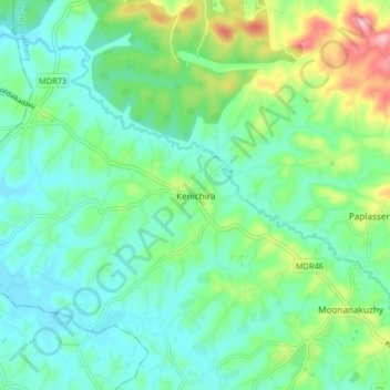 Mappa topografica Kenichira, altitudine, rilievo