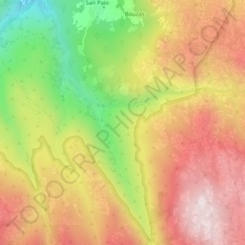 Mappa topografica Porta de Sampaio, altitudine, rilievo