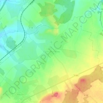 Mappa topografica Ravennefontaines, altitudine, rilievo