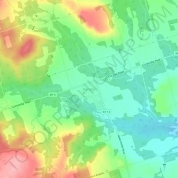 Mappa topografica Kendal, altitudine, rilievo