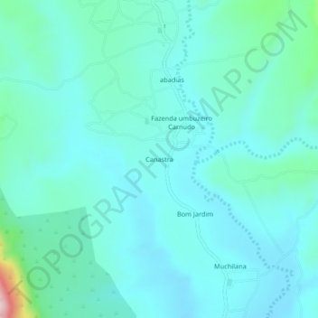 Mappa topografica Canastra, altitudine, rilievo