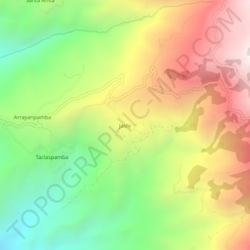 Mappa topografica Jashi, altitudine, rilievo