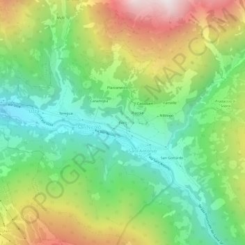 Mappa topografica Paris, altitudine, rilievo