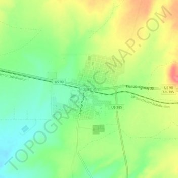 Mappa topografica Marathon, altitudine, rilievo