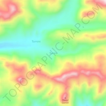 Mappa topografica Turini, altitudine, rilievo