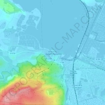 Mappa topografica Mourrel du Teule, altitudine, rilievo