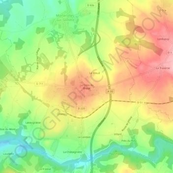 Mappa topografica La Croix du Breuil, altitudine, rilievo