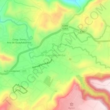 Mappa topografica Guayllabamba, altitudine, rilievo