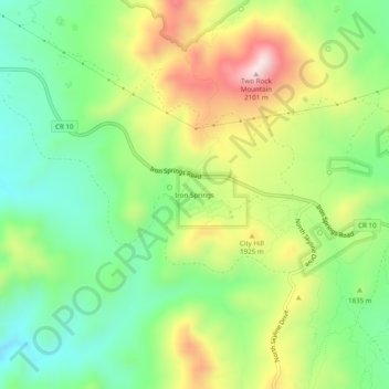 Mappa topografica Iron Springs, altitudine, rilievo
