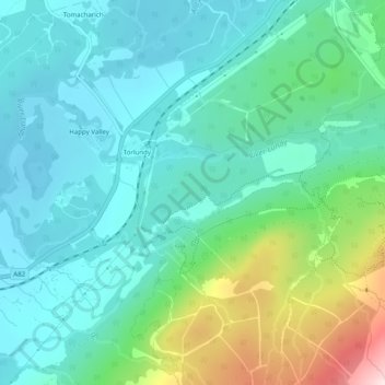 Mappa topografica Leanachan Forest, altitudine, rilievo