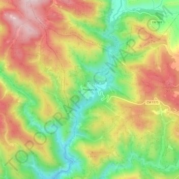 Mappa topografica Penabeice, altitudine, rilievo