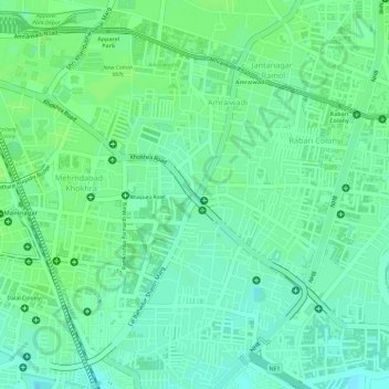 Mappa topografica Hatkeshwar Circle, altitudine, rilievo