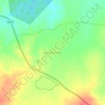 Mappa topografica Sadashivnagar, altitudine, rilievo