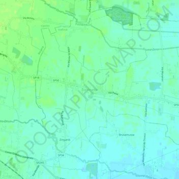 Mappa topografica Torreselle, altitudine, rilievo