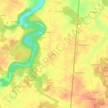 Mappa topografica Fleix, altitudine, rilievo