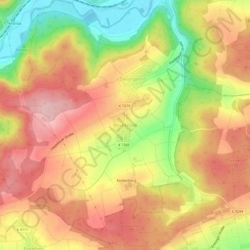 Mappa topografica Markbronn, altitudine, rilievo