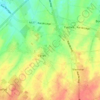 Mappa topografica Labia, altitudine, rilievo