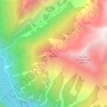 Mappa topografica Bagolo, altitudine, rilievo
